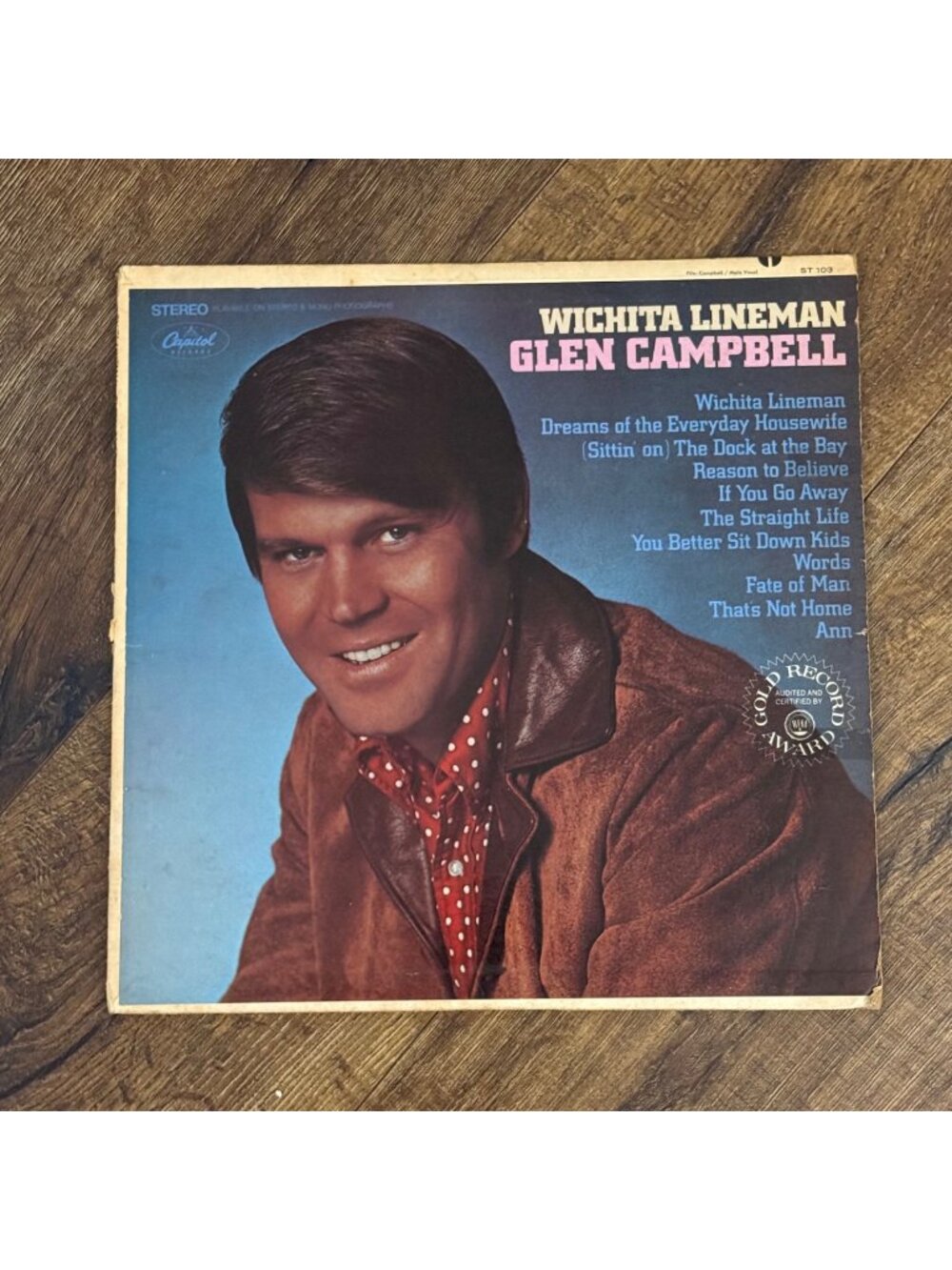 Glen Campbell Wichita Lineman Vinyl LP ST-103 Capital Records Vintage 1968